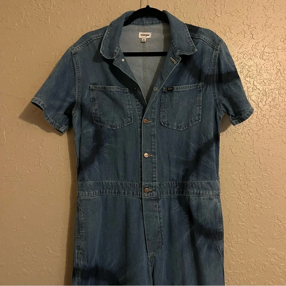 Wrangler Tie Dye Denim Coveralls Size Medium - Picture 5 of 8